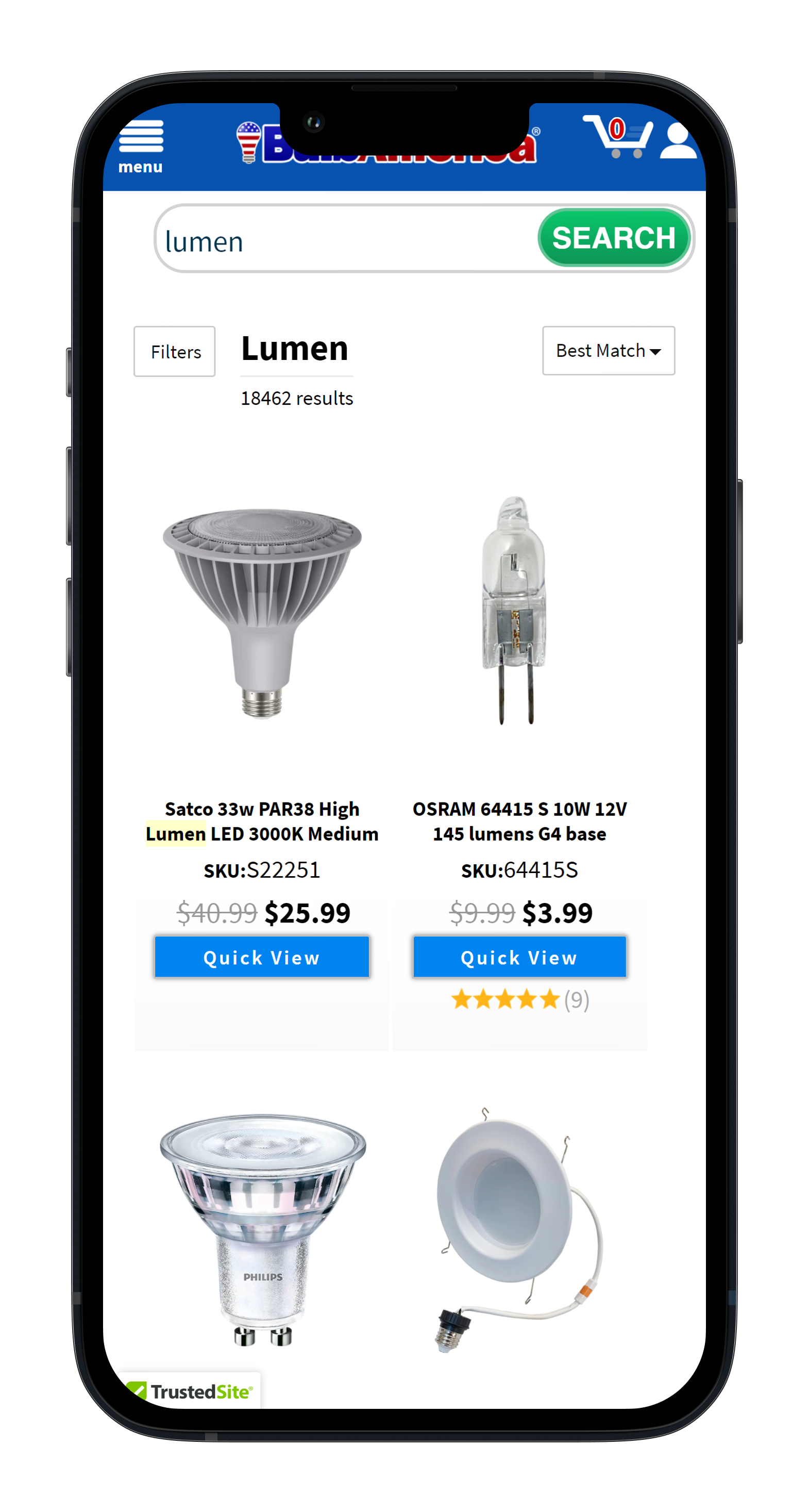 bulb america mobile search