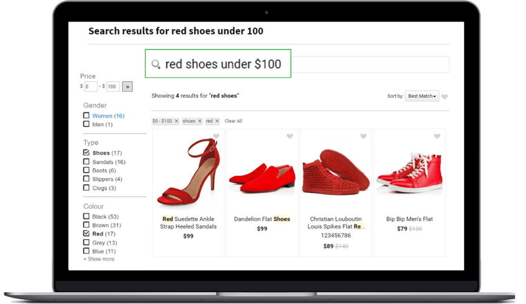 Laptop Red Shoes Semantic Search