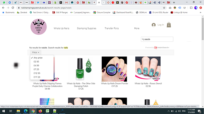 e-commerce website with Search Results - After Enter is pressed, using Pricing filter to filter the results